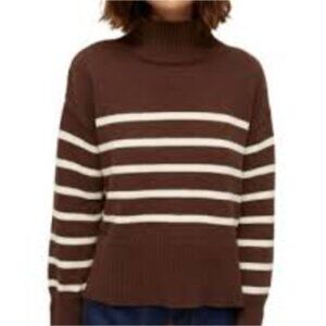 NWT- VERONICA BEARD - LANCETTI STRIPED COTTON TURTLENECK SWEATER